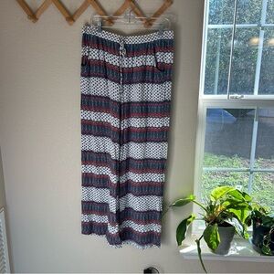 American Eagle Wide Leg Palazzo Pants AE Boho Paisley Retro Women's Size L BIN4